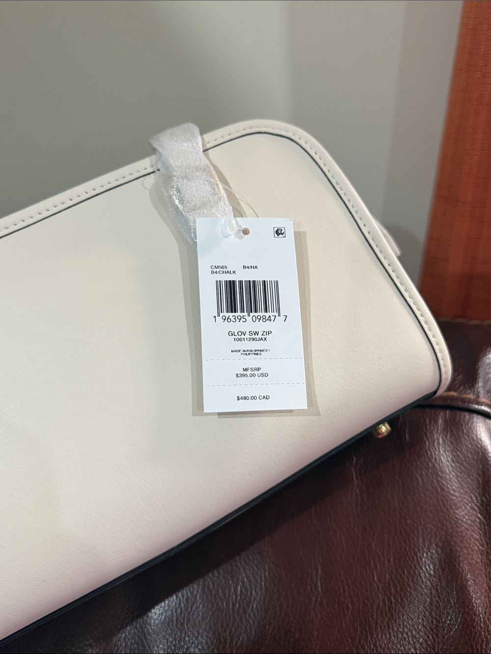 ‼️NEW Coach Swing Zip Small Chalk Leather Shoulder Bag - Picture 10 of 12